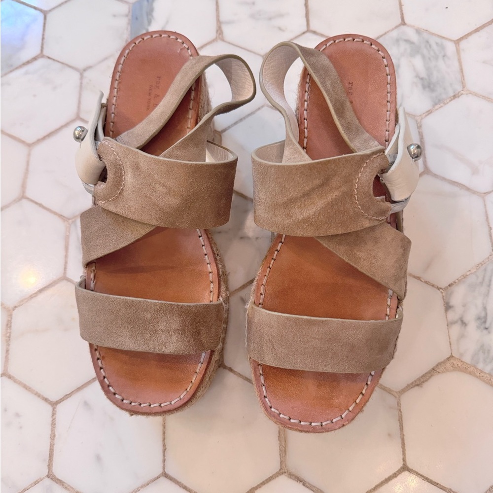 Rag & Bone August Suede Wedge Platform Sandals 36… - image 3
